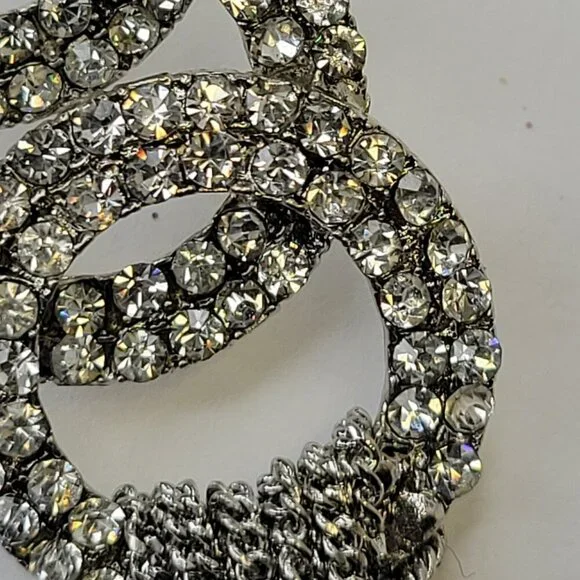 Long Rhinestone Tassel Earrings - Picture 4 of 11